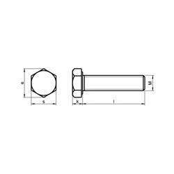 Śruba DIN 933 wymiary techniczne rysunek
