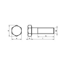 Śruba DIN 931 wymiary techniczne rysunek