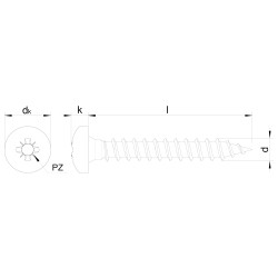 Wkręt do płyt wiórowych ART 9048 rysunek techniczny