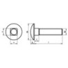 Śruba DIN 603 łeb grzybkowy widok z góry